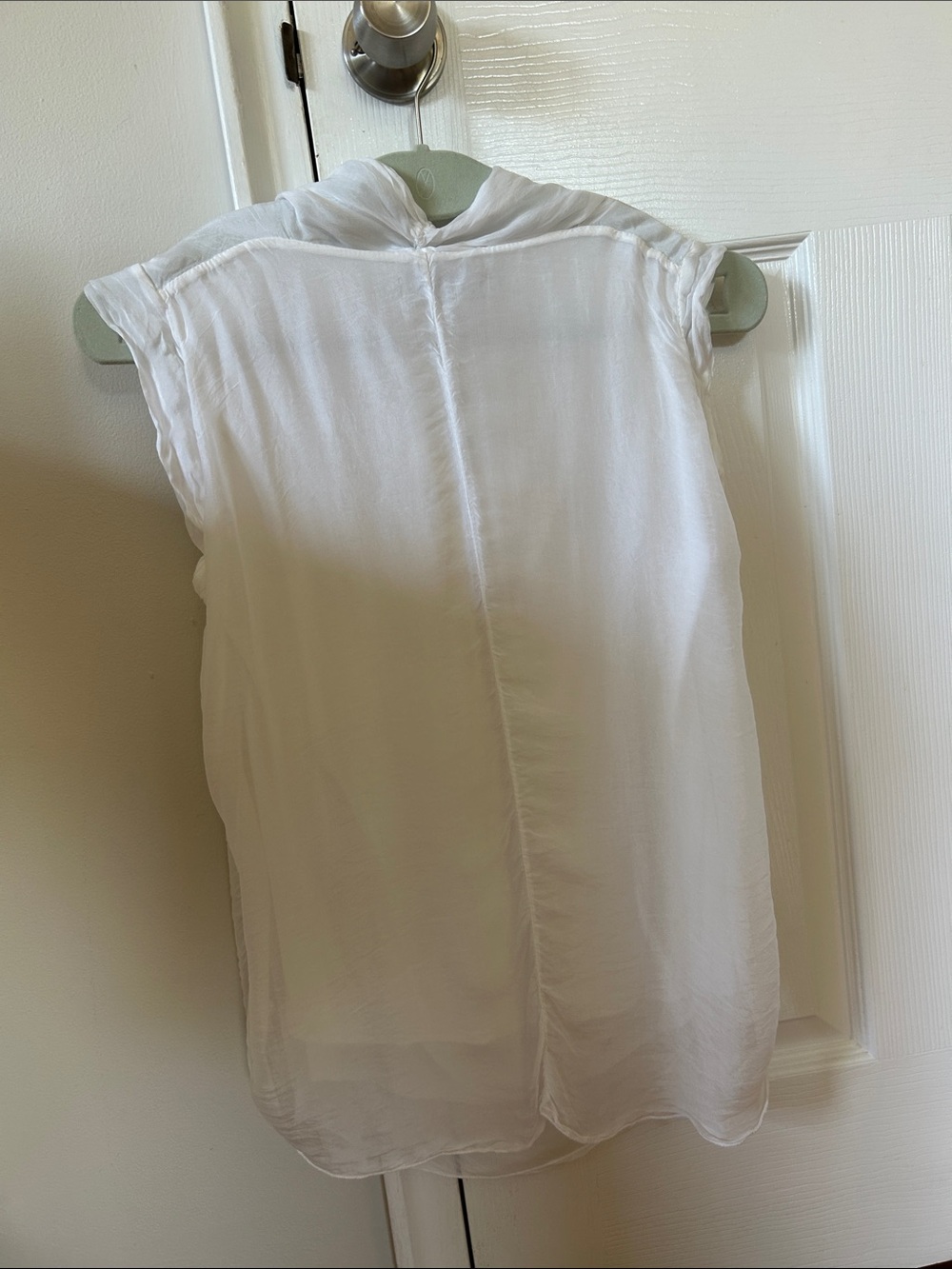 Tina Stephens Italy White Sleeveless Draped Cowl Neck Top - worn once! - Picture 3 of 3
